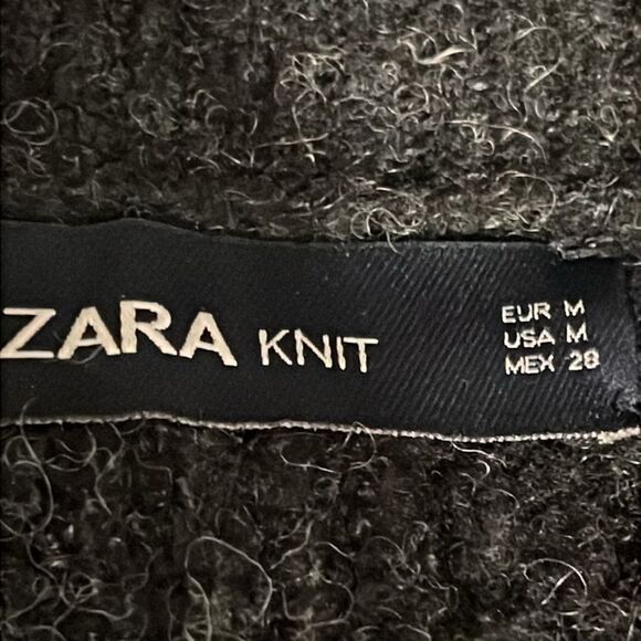 Zara Black Oversized V Neck Sweater Dress Size M - Picture 11 of 12